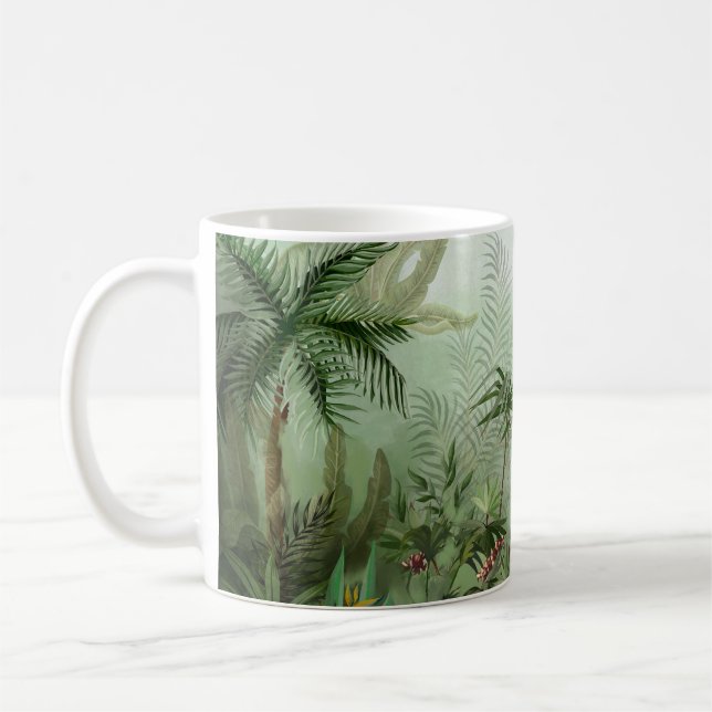 Mug Illustration du paysage botanique vintage tropical (Gauche)