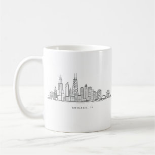 Mug Illustration du paysage urbain de Chicago IL
