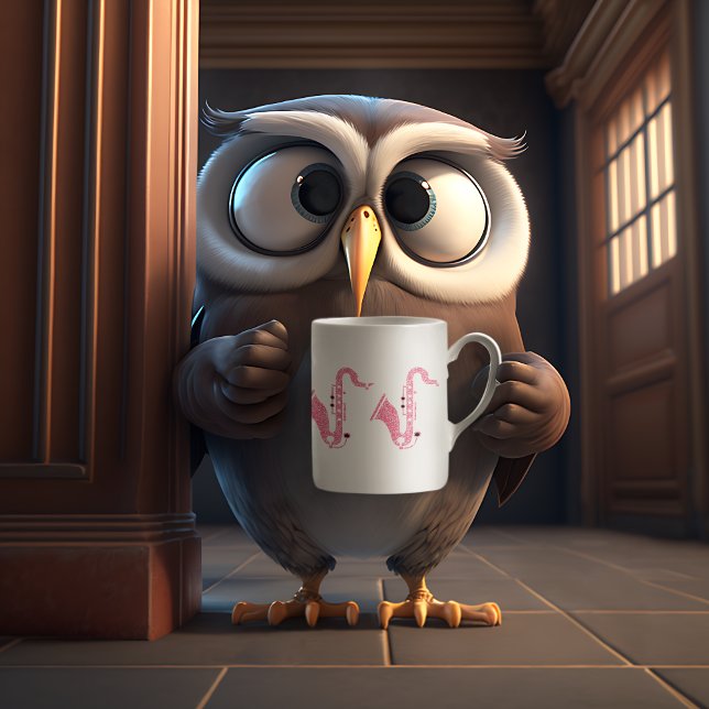 Mug Illustration du saxophone Parties scintillant rose (Créateur téléchargé)