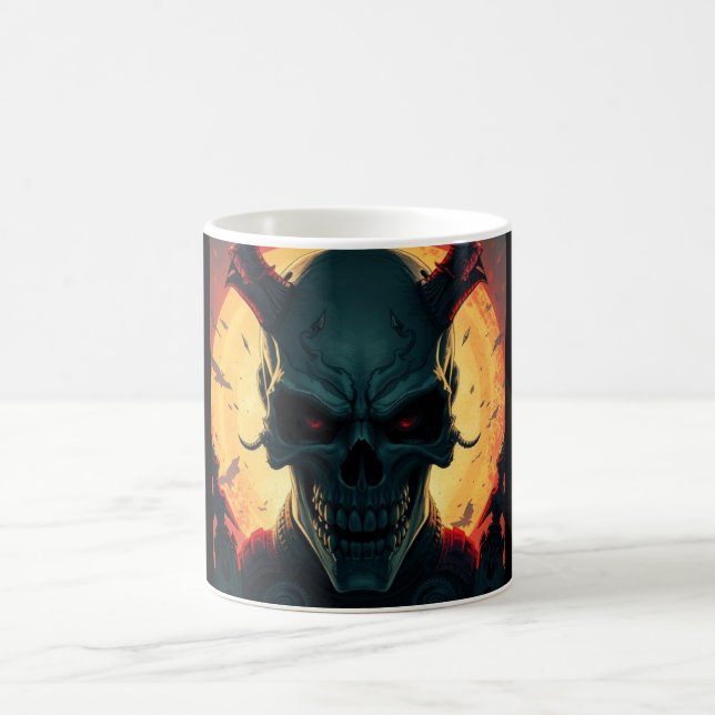 Mug Illustration du style de bande dessinée crâne Imag (Centre)