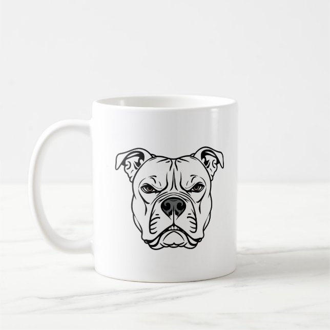 Mug Illustration du visage de Bulldog en gras (Gauche)