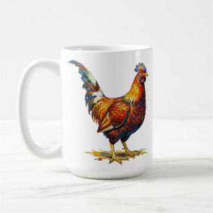 Mug Illustration d'un coq coloré et vibrant
