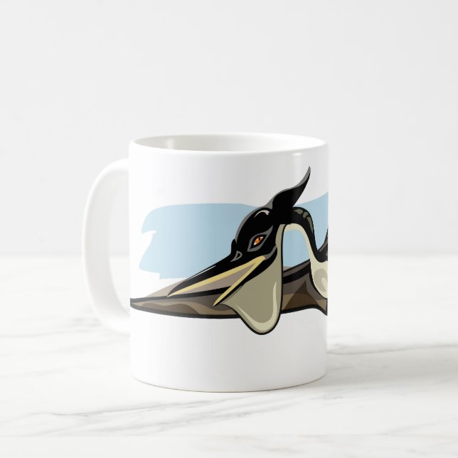 Mug Illustration D'Un Pteranodon Dinosaure. (Devant gauche)
