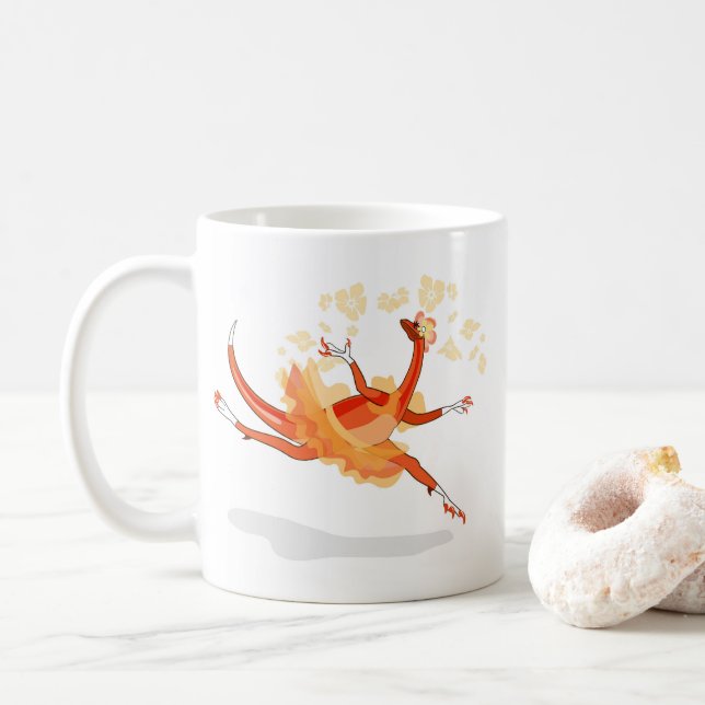 Mug Illustration D'Un Raptor Danseur Ballerina. 2 (Avec donut)