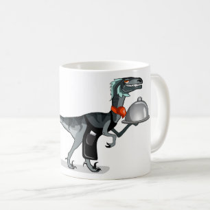 Mug Illustration D'Un Serveur De Restauration Raptor.