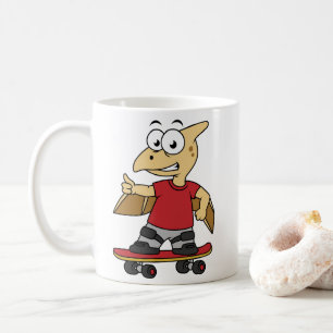 Mug Illustration D'Un Skateboard De Ptérosaure.