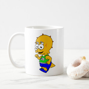 Mug Illustration D'Un Tricératops Runner.