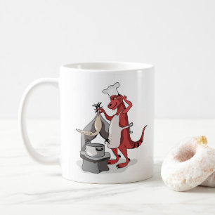 Mug Illustration D'Une Cuisine De Chef Tyrannosaurus R