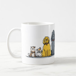 Mug Illustration d'une rangée de chiens mignons - Équi