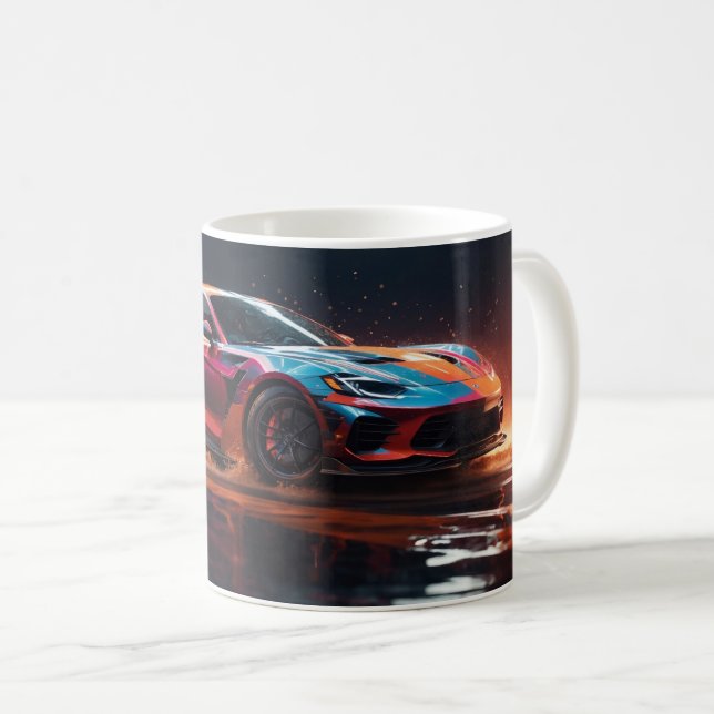 Mug Illustration d'une voiture de sport moderne rapide (Devant droit)