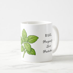 Mug Illustration et utilisations de la plante Basilic