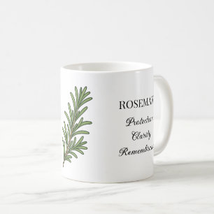 Mug Illustration et utilisations de l'herbe de romarin