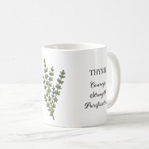 Mug Illustration et utilisations de l'herbe de thym