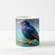 Illustration européenne de l'oiseau de Starling Mu