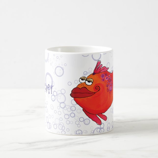 Mug Illustration lunatique de poissons (Centre)