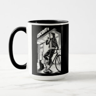 Mug Illustration Manga Monochrome - Fille Cyberpunk