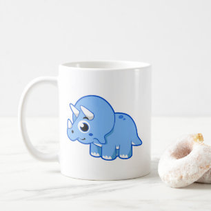 Mug Illustration Mignonne D'Un Dinosaure Tricératops.