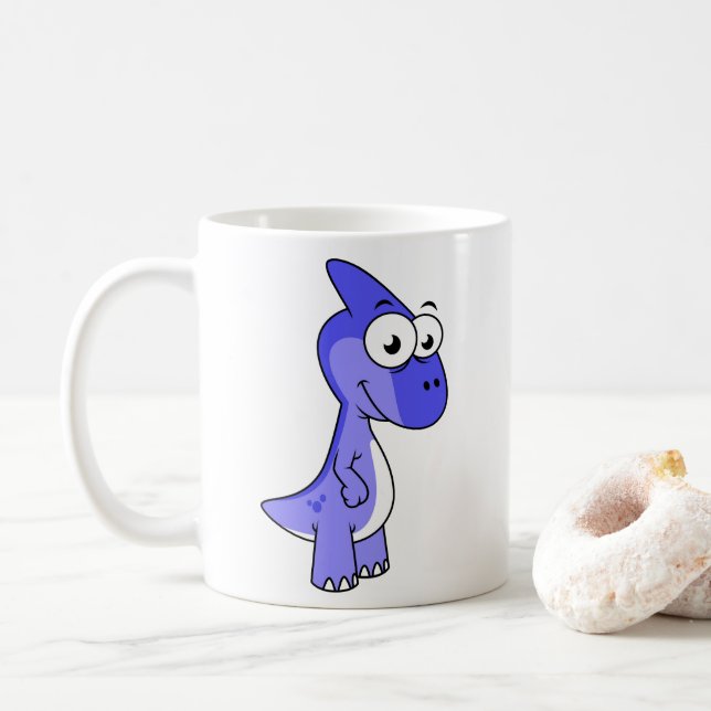 Mug Illustration Mignonne D'Un Parasaurolophus Dinosau (Avec donut)
