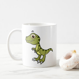 Mug Illustration Mignonne D'Un Rex Tyrannosaurus.