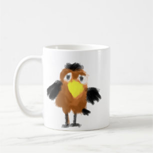 Mug Illustration numérique d'un oiseau brun fantaisist