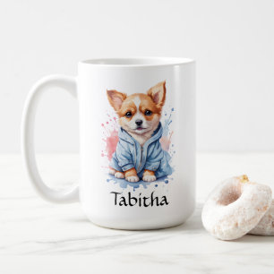 Mug Illustration personnalisée de l'aquarelle de chiot