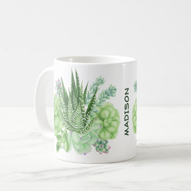 Mug Illustration Succulente des cactus (Devant gauche)