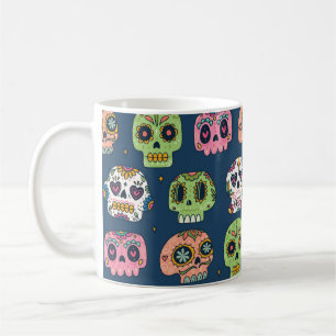 Mug illustration vintage du crâne de sucre sans soudu
