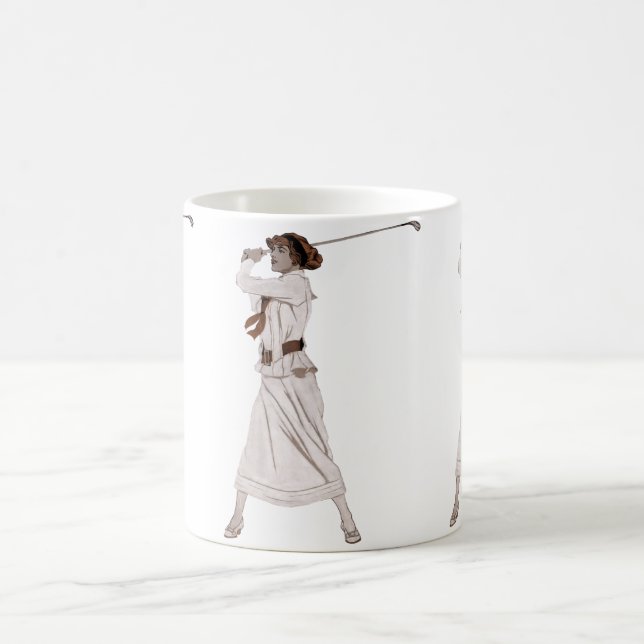 Mug Illustration vintage golfeuse (Centre)