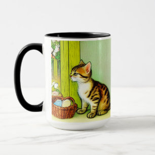 Mug Illustration vintage Tabby Cat