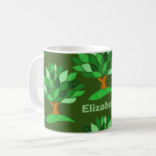 Mug Illustrations d'arbre avec Motif Feuille. Ajouter