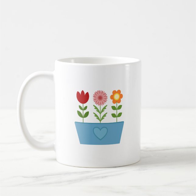 Mug Illustrations de fleurs dans une zone de fenêtre b (Gauche)