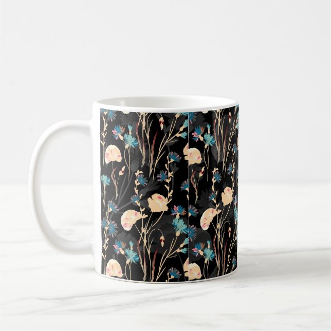 Mug Illustrations de fleurs sauvages. Patte transparen (Gauche)