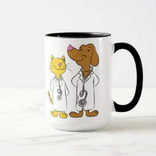 Mug illustré de vétérinaires pour chats et chiens