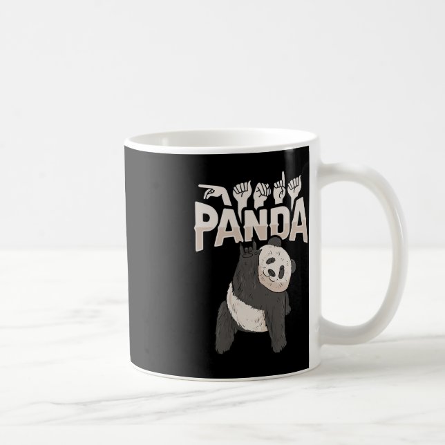 Mug ILY Panda ASL Geste MAIN Sourde Perte d'audition C (Droite)