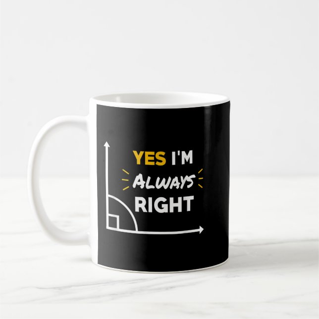 Mug Im Toujours Droit Humour Math Enseignant Géométrie (Gauche)