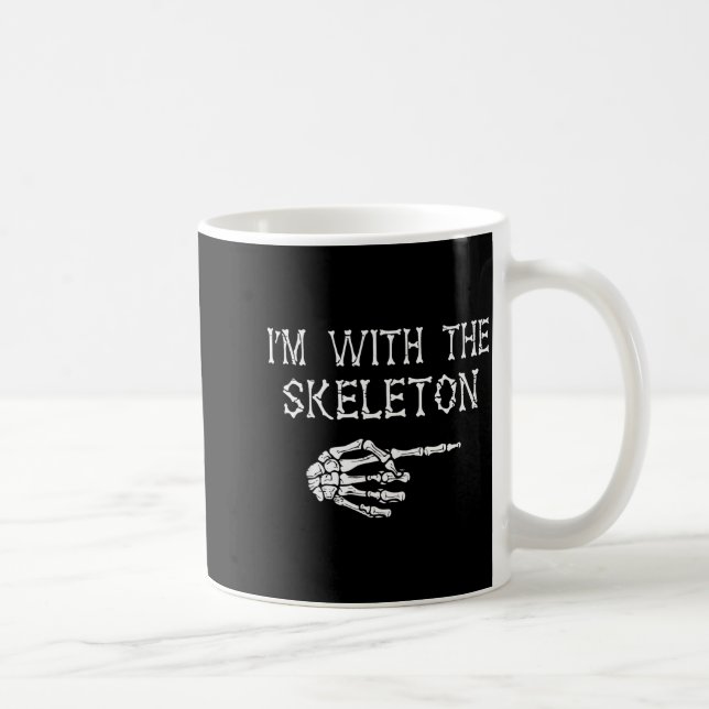 Mug I'm With Skeleton Funny Couples Matching Halloween (Droite)