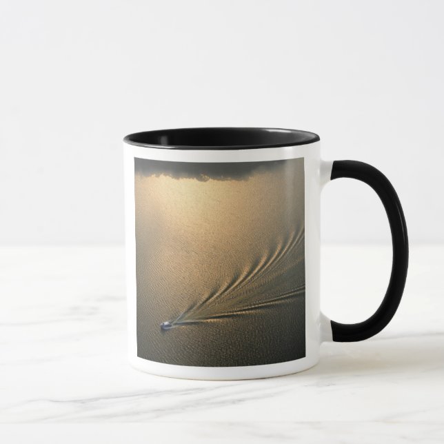 Mug image aérienne du bateau dans le lac Gatun Panama (Droite)