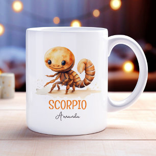 Mug Image d'aquarelle mignonne Scorpio Nom du zodiaque