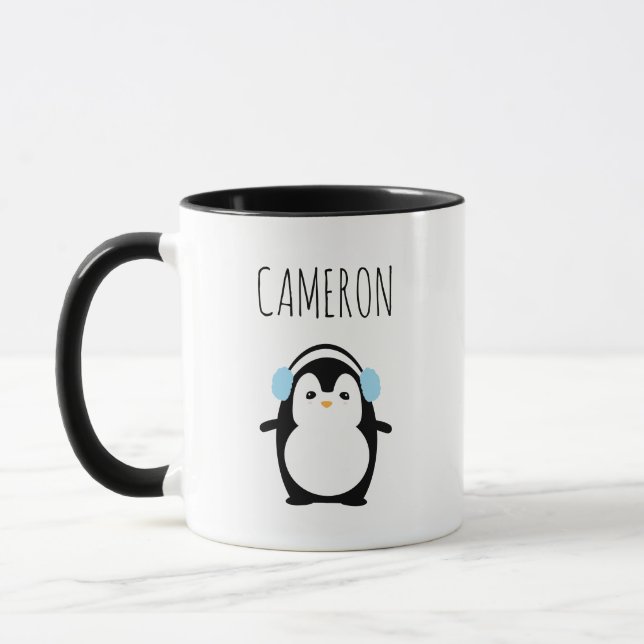 Mug Image de manchot moderne Cute personnalisée (Gauche)