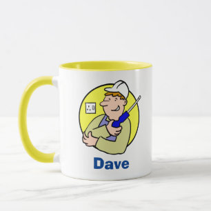 Mug Image électricien avec le café de nom