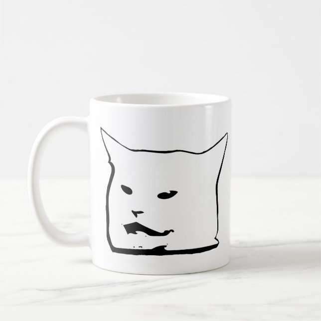 Mug Image vectorielle de mème de chat en colère confus (Gauche)