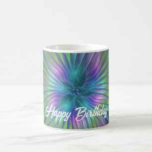 Mug Imaginaire brillant coloré Fleur Abstrait Fractal