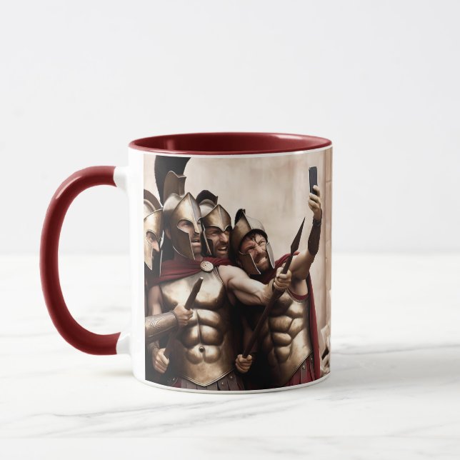 Mug Imaginaire Cute Spartan Guerriers Selfie (Gauche)