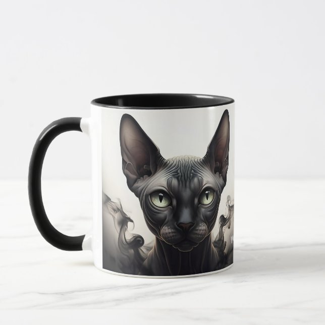 Mug Imaginaire Cute Sphynx Chat noir (Gauche)