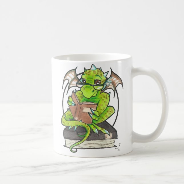 Mug imaginaire de lecture Dragon illustration Coffee C (Droite)