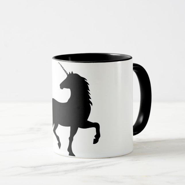 Mug Imaginaire de silhouette de licorne (Devant droit)