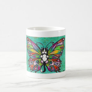 Mug Imaginaire lunatique de chat/papillon de Catterfly