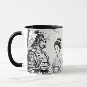 Mug Imaginaire mignon Samurai Geisha crayon