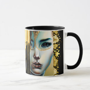 Mug Imaginaire mystique Ethéal Art Noir et Or
