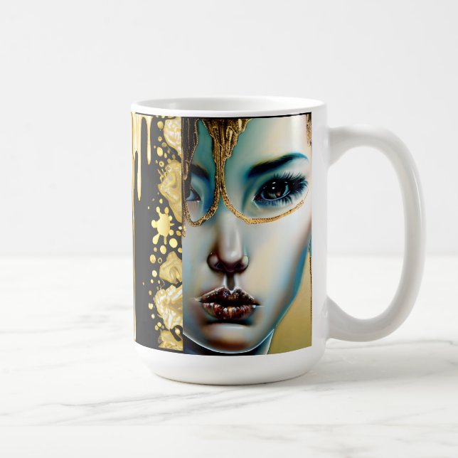 Mug Imaginaire mystique Ethéal Art Noir et Or (Droite)